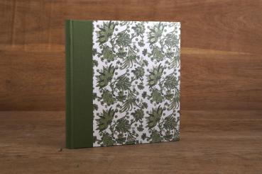 Preview: Elegantes Fotoalbum in grün mit feinem Einband